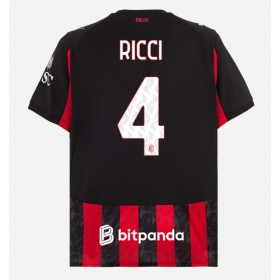 Pánské fotbalový oblečení AC Milan Samuele Ricci #4 Domácí košile 2025-26 Krátkým Rukávem
